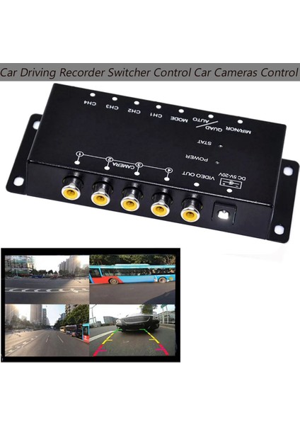 Araba 4 Kanallı Sürüş Kaydedici Switcher Kontrol Araba Kameraları 360° Panoramik Görüntü Için Ir Kontrol Anahtarı Birleştirici Kutusu (Yurt Dışından)