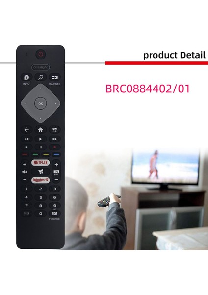 BRC0884402/01 43PUS6704/12 50PUS6704/12 55PUS6704/12 4K UHD Akıllı Tv Için Uzaktan Kumanda () (Yurt Dışından)