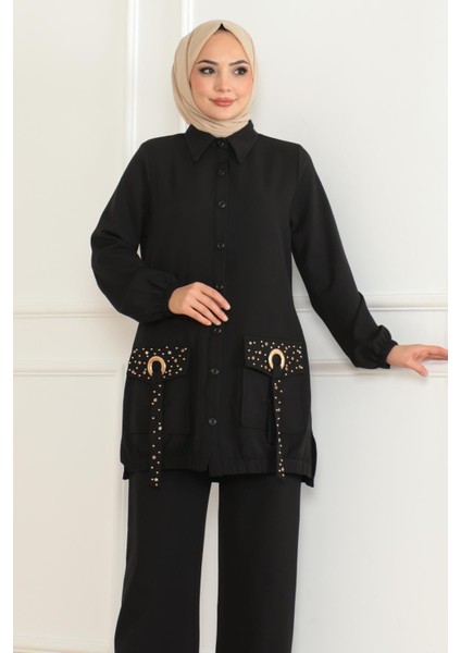 Cep Detaylı Takım Siyah 19229 fiyatları
