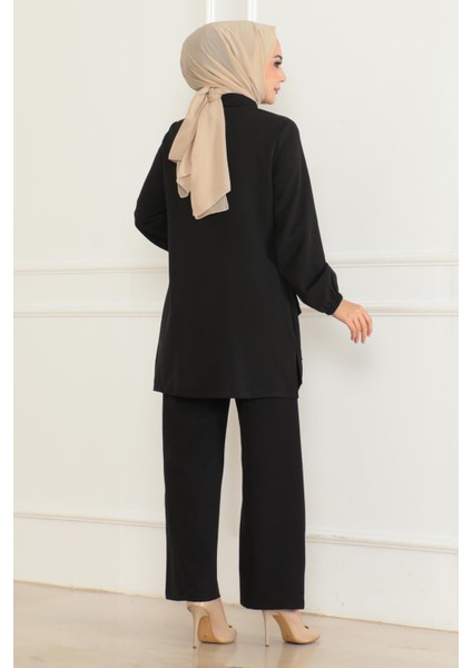 Cep Detaylı Takım Siyah 19229 fırsatları