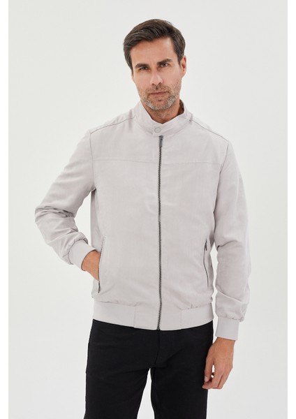 Klasik Kalıp Dik Yakalı Süet MONT-8030
