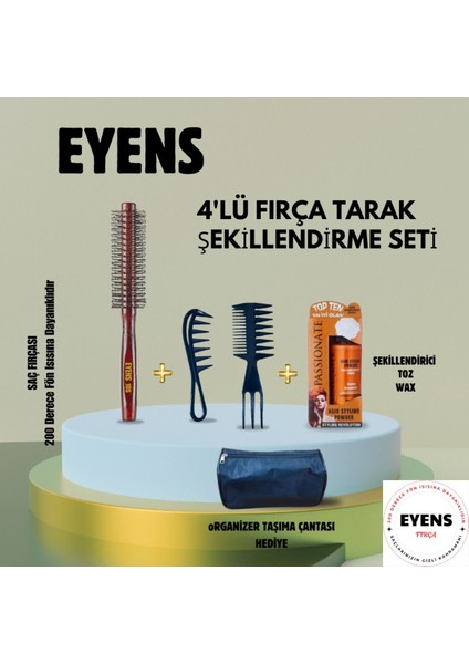 Çanta Hediyeli 4'lü Şekillendirme Seti - Saç Fırçası 200 Derece Fön Isısına Dayanıklıdır fiyatları