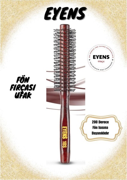Isıya Dayanıklı Fön Fırçası Ufak + Eyens Şekil Wax Tarağı