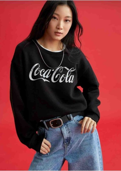 Allbucks Defacto, x Cocacola, Şardonlu Sweatshirt ABDF0003