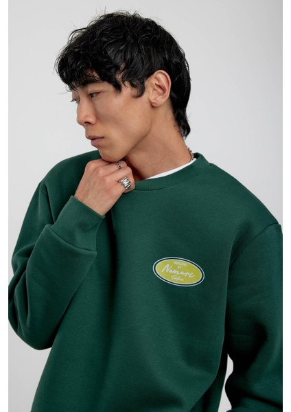 Yeşil Horizons Baskılı Sweatshirt fiyatları