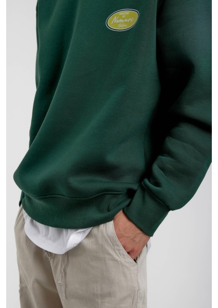 Yeşil Horizons Baskılı Sweatshirt modelleri