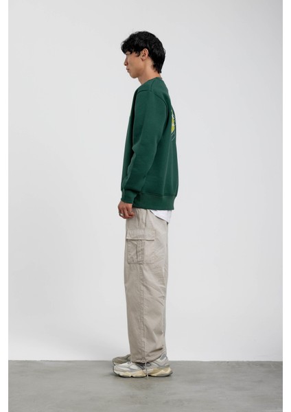 Yeşil Horizons Baskılı Sweatshirt fırsatları