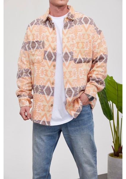 Desenli Turuncu Oduncu Gömlek fiyatları