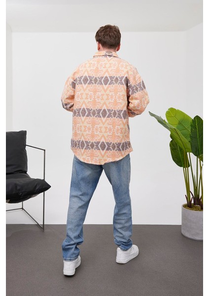 Desenli Turuncu Oduncu Gömlek fırsatları