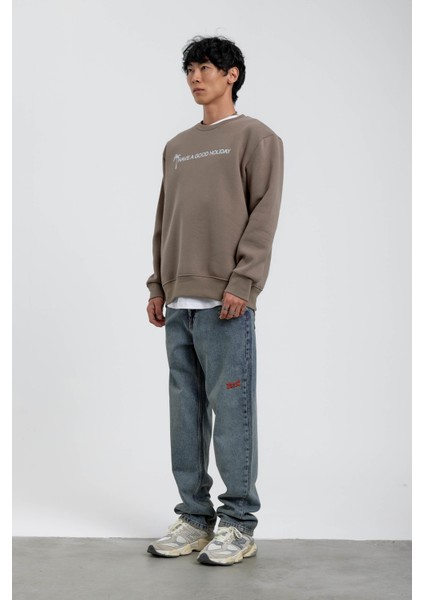 Vizon Holiday Palmiye Baskılı Sweatshirt indirimleri