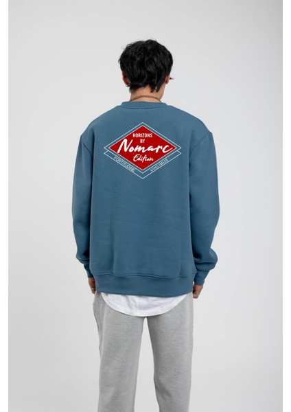 Mavi Horizons Baskılı Sweatshirt