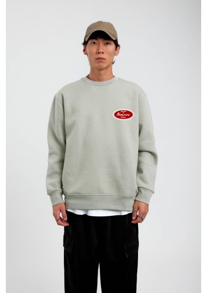 Mint Yeşili Horizons Baskılı Sweatshirt fiyatları