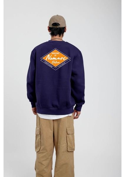 Lacivert Horizons Baskılı Sweatshirt modelleri