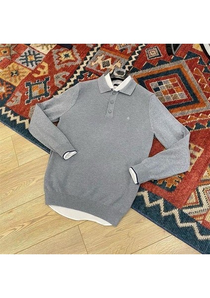 Kol Çizgili Gri Triko