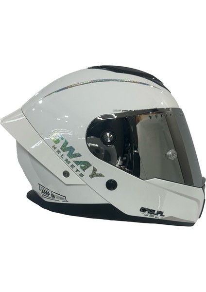 Sw 850 White Silver Motosiklet Kaskı