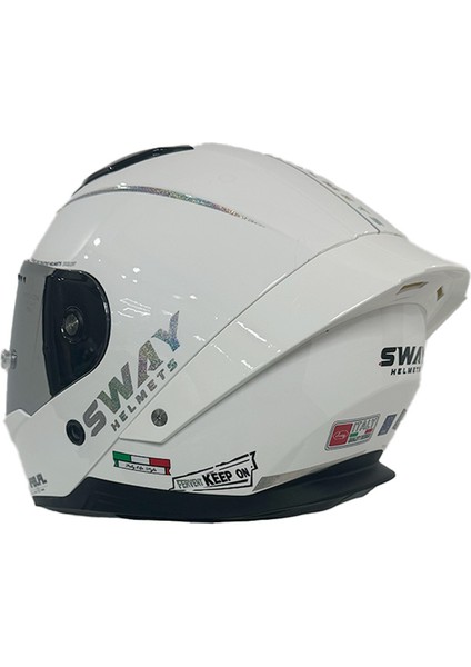 Sw 850 White Silver Motosiklet Kaskı