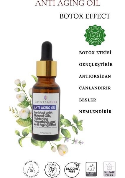 Yaşlanma Kartışı %100 Doğal Yağlar Anti Aging Oil Kırışık Karşıtı Yaşlanma Karşıtı Botox Effect Yüz Masaj Yağı