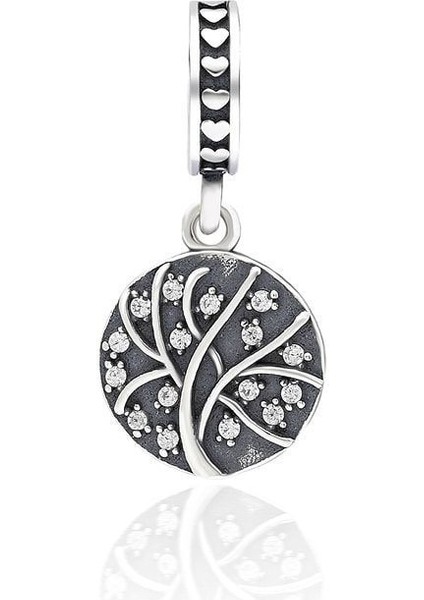 925 Ayar Gümüş Sallantılı Serpme Taşlı Ağaç Moments Charm