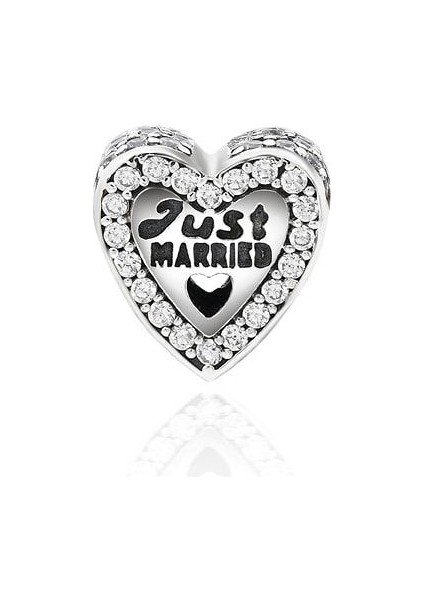 Kadın Gümüş Just Married Charm