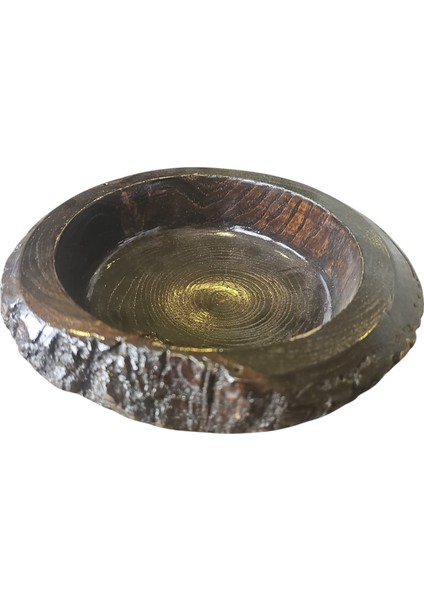 Dişbudak Ağacından Büyük Boy Koyu Renk Doğal Çerezlik (17CM Çap)