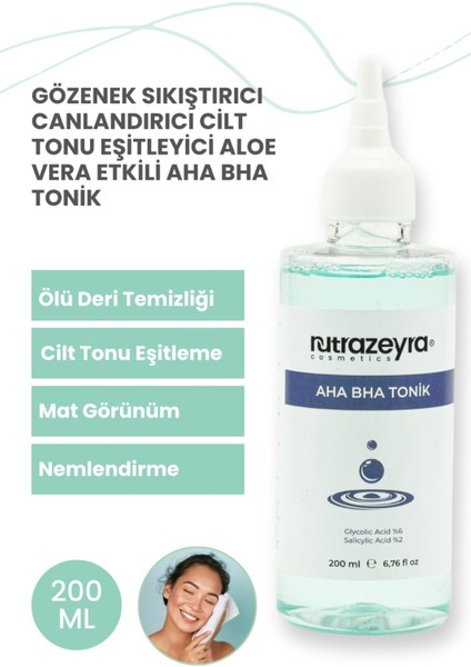 AHA BHA Tonik Tüm Cilt Tipleri İçin Gözenek Görünümünü Düzenleyici 200 ml