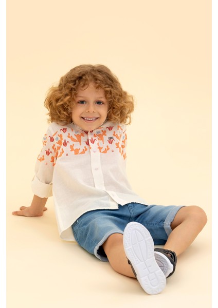 Erkek Çocuk Turuncu Gömlek Desenli 50264502-VR051 modelleri