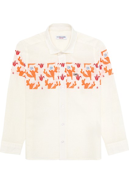 Erkek Çocuk Turuncu Gömlek Desenli 50264502-VR051 fırsatları