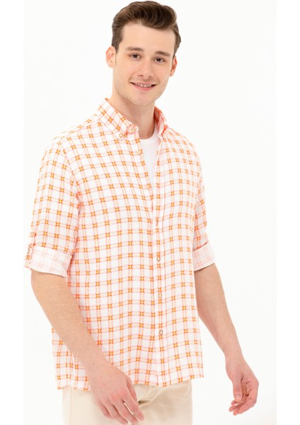 Erkek Kiremit Gömlek Desenli 50263337-VR031 fırsatları