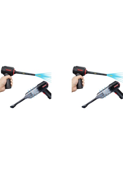 2x 3'ü 1 Arada Bilgisayar Süpürgesi, Basınçlı Hava Duster Üfleyici, Taşınabilir El Tipi Elektrikli Süpürge Akülü Şarj Edilebilir (Yurt Dışından)