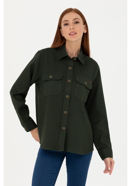 Kadın Haki Gömlek Desenli 50271466-VR027