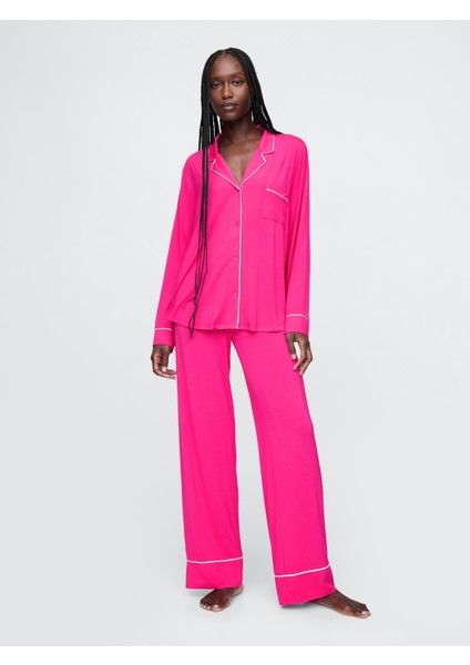 Kadın Koyu Pembe Modal Pijama Üstü fırsatları