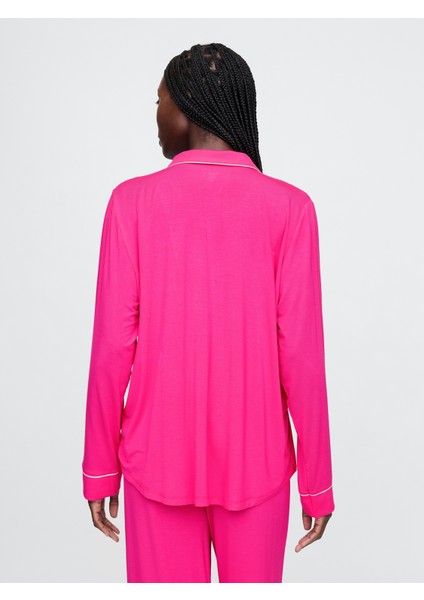 Kadın Koyu Pembe Modal Pijama Üstü indirimleri