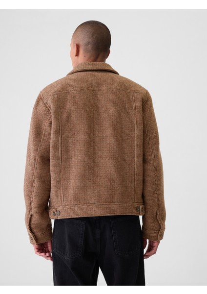 Erkek Kahverengi Houndstooth Desenli Ceket indirimleri