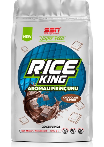 Superfood Rice King 1000 Gr Aromalı Pirinç Unu (Çikolata)