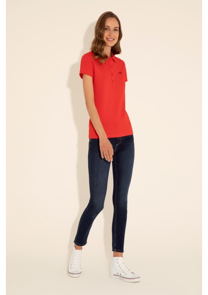 Kadın Kırmızı Tişört Basic 50285846-VR030