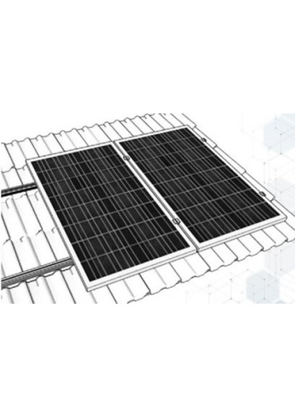 Güneş Paneli Için Taşıyıcı Sistem Kiremit Çatı Iki Panel
