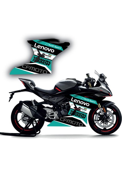 Cf Moto SR450 Lenovo Yan Ön Grenaj Sticker Etiket Model Turkuaz