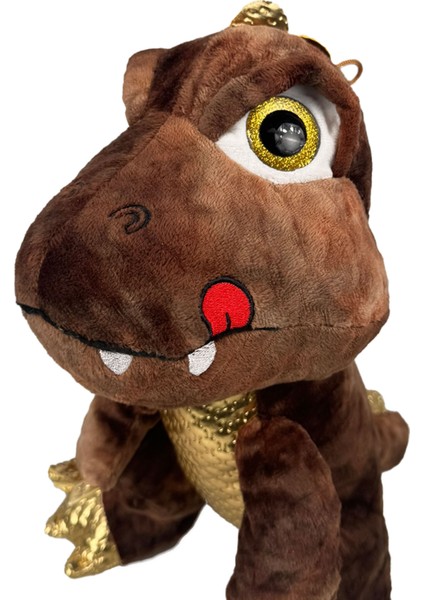 Yumuşak Peluş Oyuncak Sevimli T Rex 40CM Dinazor Oyuncak Kahve