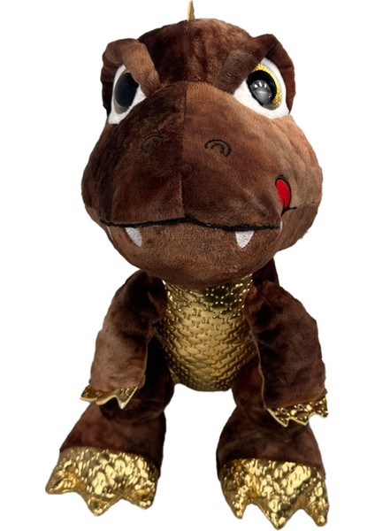 Yumuşak Peluş Oyuncak Sevimli T Rex 40CM Dinazor Oyuncak Kahve