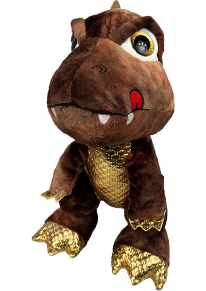 Yumuşak Peluş Oyuncak Sevimli T Rex 40CM Dinazor Oyuncak Kahve