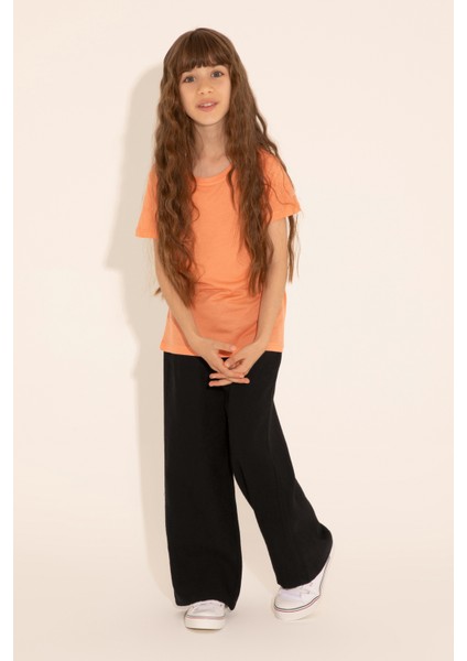 Kız Çocuk Siyah Pantolon (Kanvas-Chino) 50288857-VR046