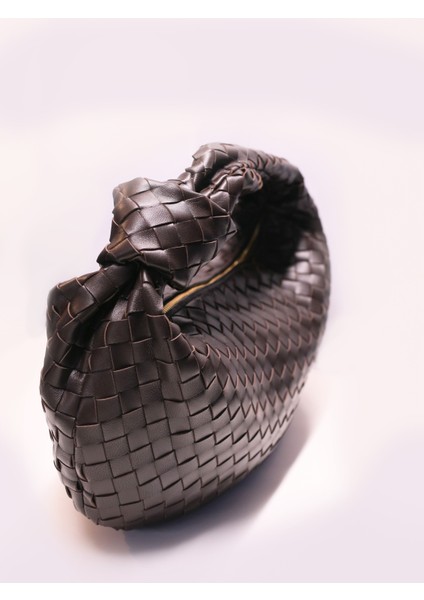 Beatriz El Örgülü Kahverengi Deri Omuz Çantası modelleri