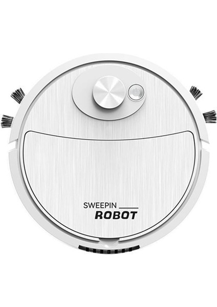 Mini Temizlik Süpürme Robotu Otomatik Vakum Robotu Ultra Ince Sessiz Temizleme Sert Zemin Temizleme Makinesi, Beyaz (Yurt Dışından)