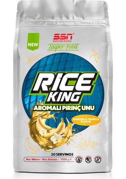 SuperFood Rice King 1000 Gr Aromalı Pirinç Unu ( Muz ve Vanilya )