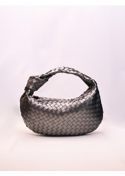 Beatriz El Örgülü Gümüş Deri Omuz Çantası fiyatları