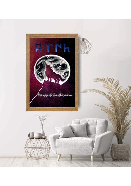 Bozkurt, Türkçü Tablo, Çerçeveli Cam Tablo 20X30 cm modelleri