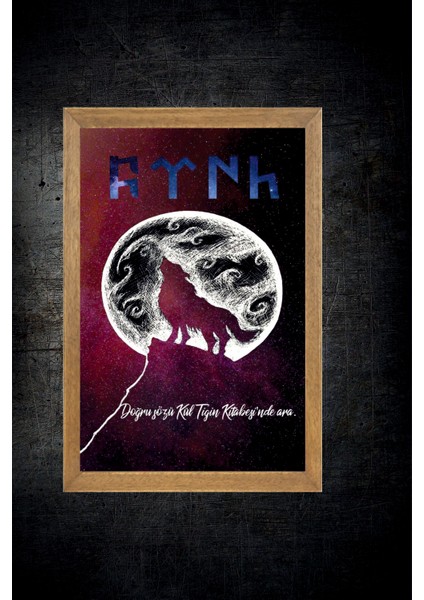 Bozkurt, Türkçü Tablo, Çerçeveli Cam Tablo 20X30 cm fırsatları