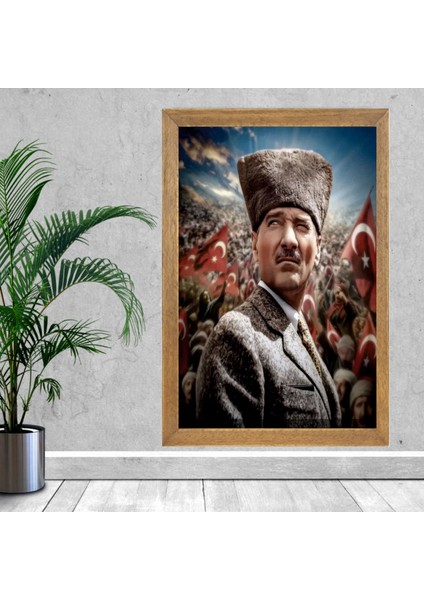 Mustafa Kemal Atatürk Tablo, Çerçeveli Cam Tablo 20X30 cm