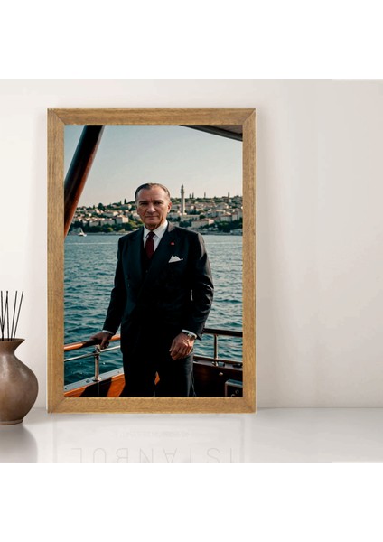 Mustafa Kemal Atatürk Tablo, Çerçeveli Cam Tablo 30X45 cm