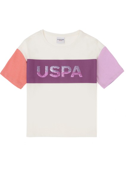 U.S. Polo Assn. Kız Çocuk Ekru T-Shirt 50288456-VR019